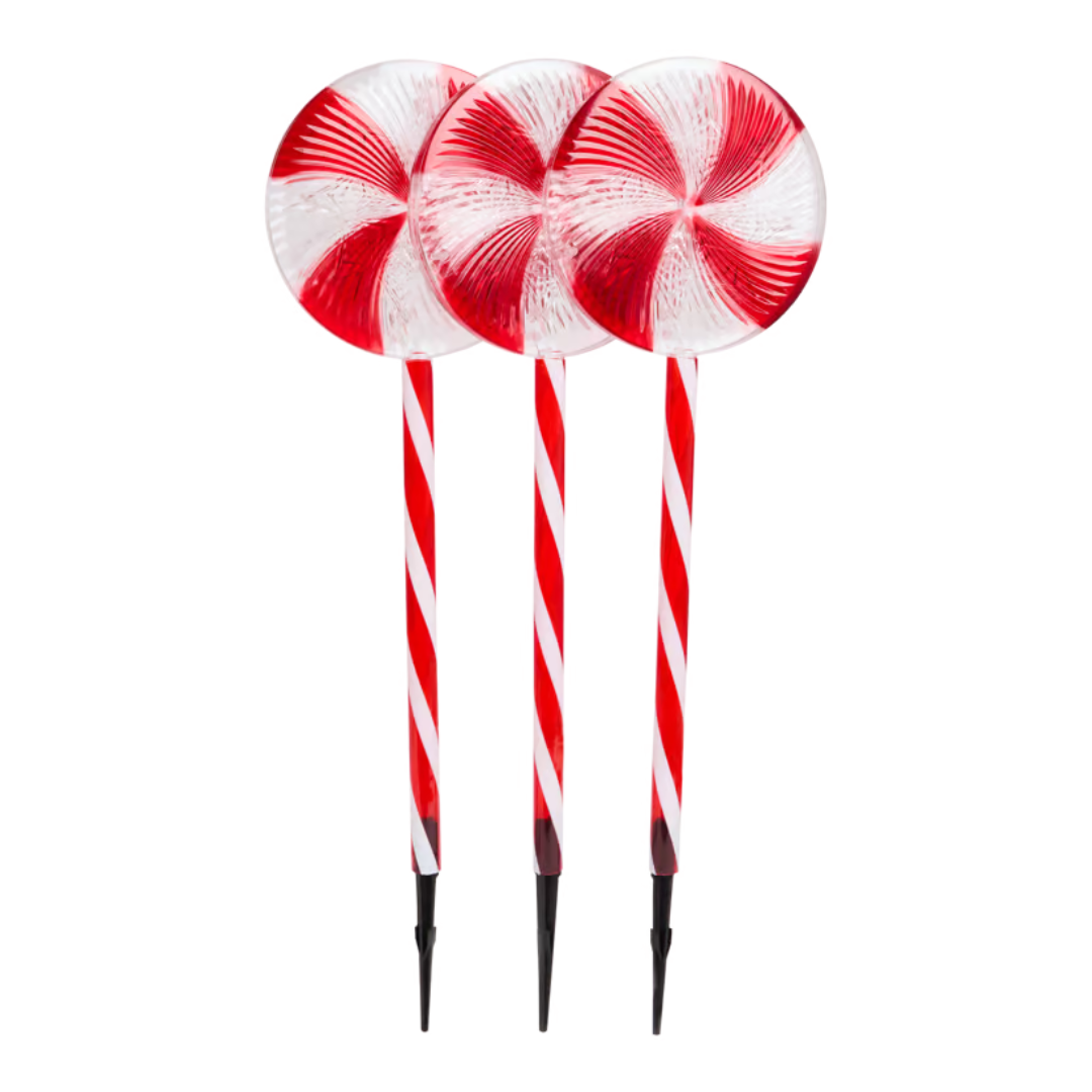 Lecca Lecca Natalizi con luce LED - Decorazione Luminosa (Set da 3)