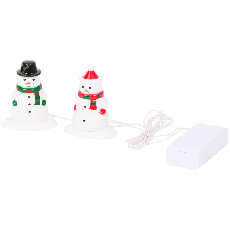 Pupazzi di Neve Luminosi - Set di Accessori Luminosi per Villaggio di Natale