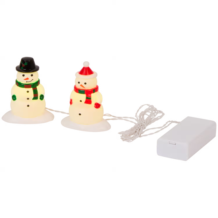 Pupazzi di Neve Luminosi - Set di Accessori Luminosi per Villaggio di Natale