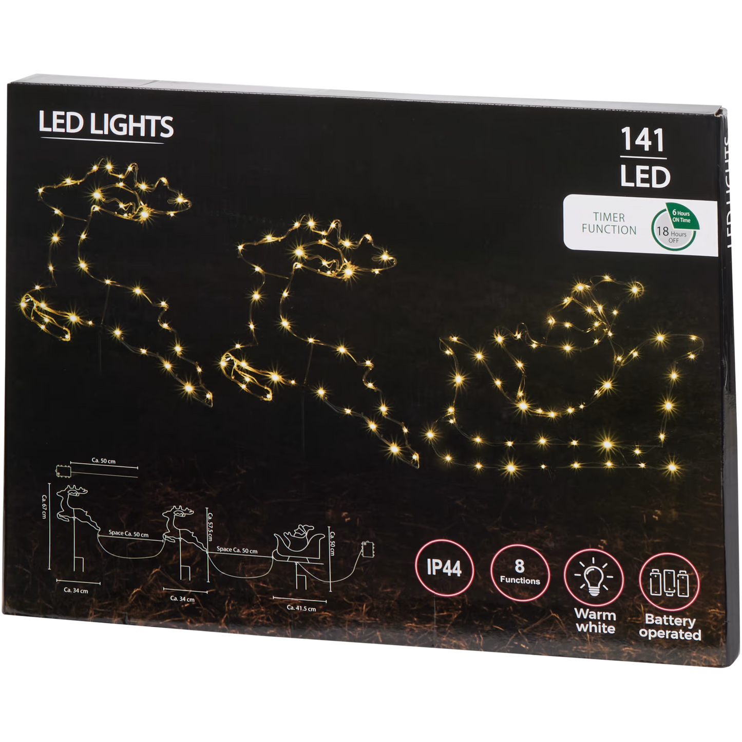 Slitta di Babbo Natale - Set di 3 Sagome Natalizie Luminose