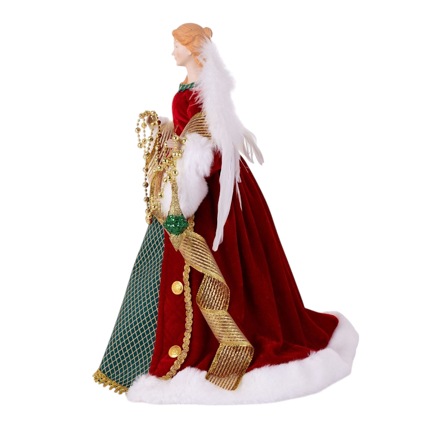 Angelo Natalizio con Vestito Verde e Rosso - Figura Natalizia