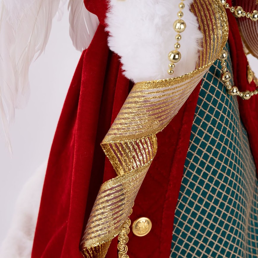 Angelo Natalizio con Vestito Verde e Rosso - Figura Natalizia