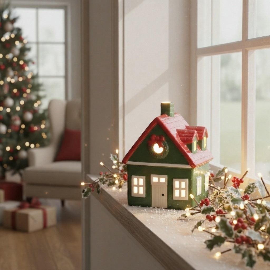 Casetta decorativa con luce LED - Verde