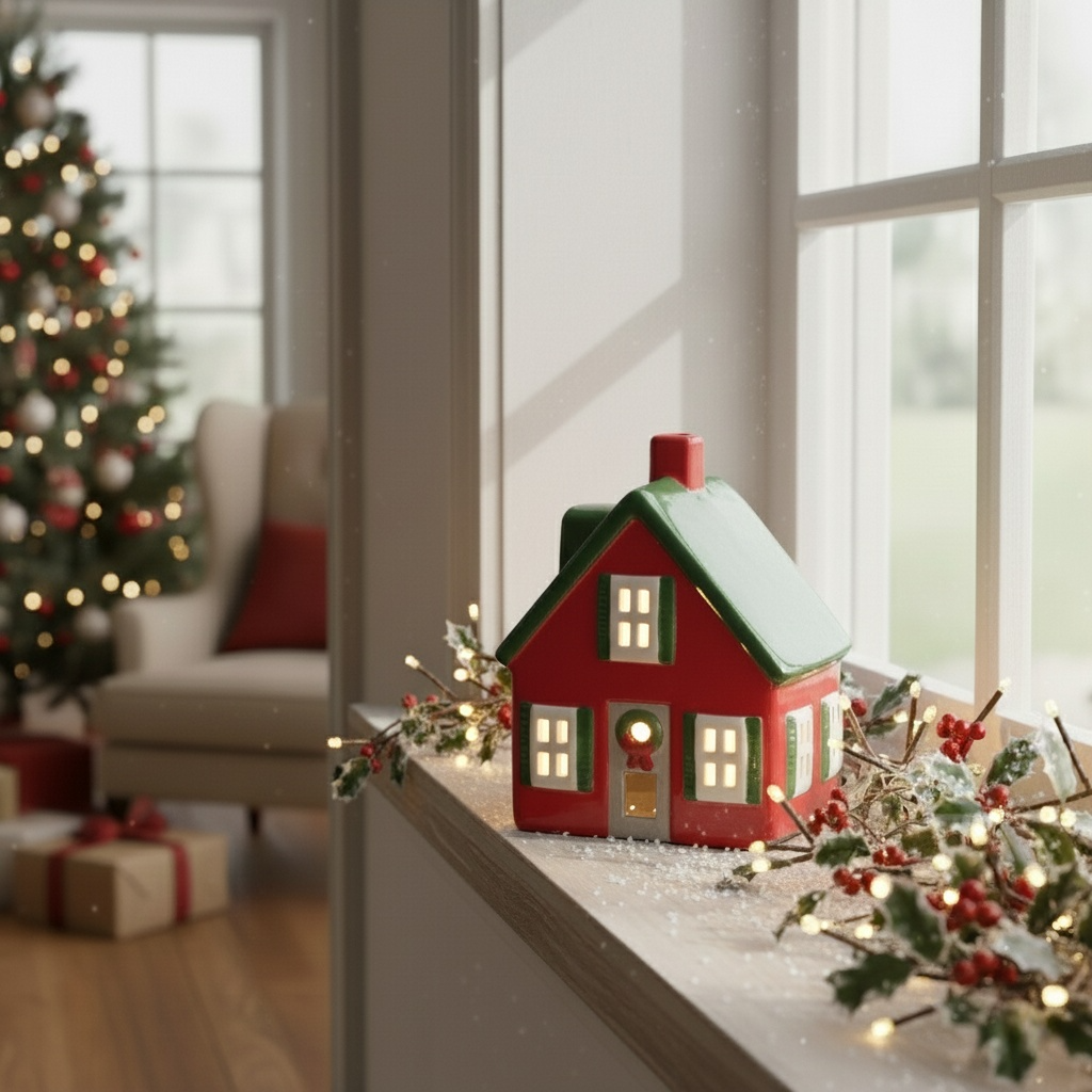 Casetta decorativa con luce LED - Rossa