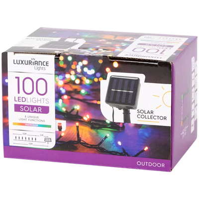 Luci Natalizie LED ad Energia Solare - Catena da 100 Luci Multicolore