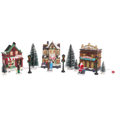 Negozi e Teatro - Set Grande Villaggio di Natale Con Luci