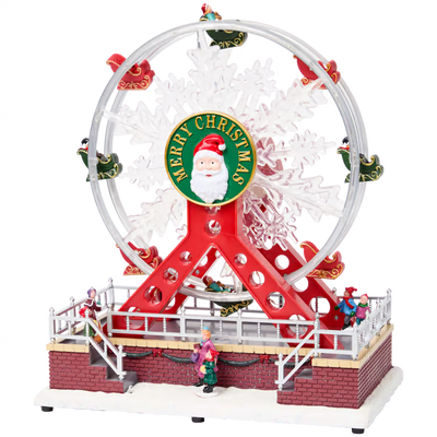 Ruota Panoramica Grande - Accessorio per Villaggio di Natale con Luci, Musica e Movimento