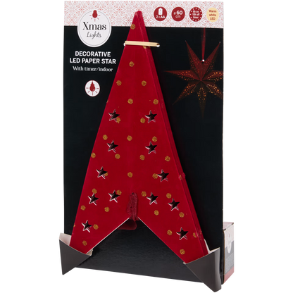 Lampada Stella di carta LED - Rossa
