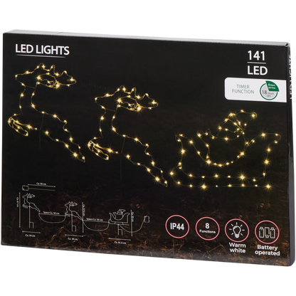 Slitta di Babbo Natale - Set di 3 Sagome Natalizie Luminose