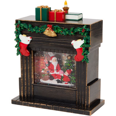 Il Caminetto di Babbo Natale - Decorazione con Luce e Glitter