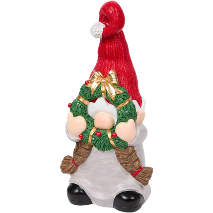 Gnomo con Trecce - Figura Natalizia con luci LED