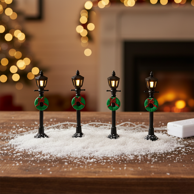 Lampioni Luminosi - Set di Accessori Luminosi per Villaggio di Natale
